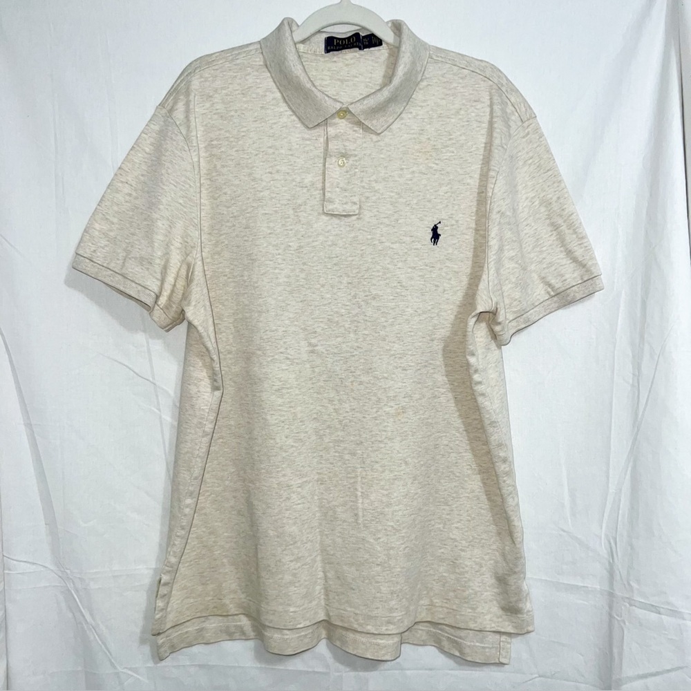Polo Ralph Lauren Heather Cream Soft Cotton Polo, Size XL